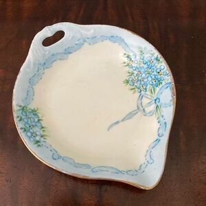 Vintage hand painted Forget Me Not Dish